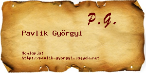 Pavlik Györgyi névjegykártya