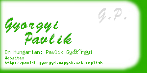 gyorgyi pavlik business card